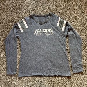 Augusta Sportswear Falcons #MomSquad Long Sleeve Gray/Blue Pullover Shirt Large